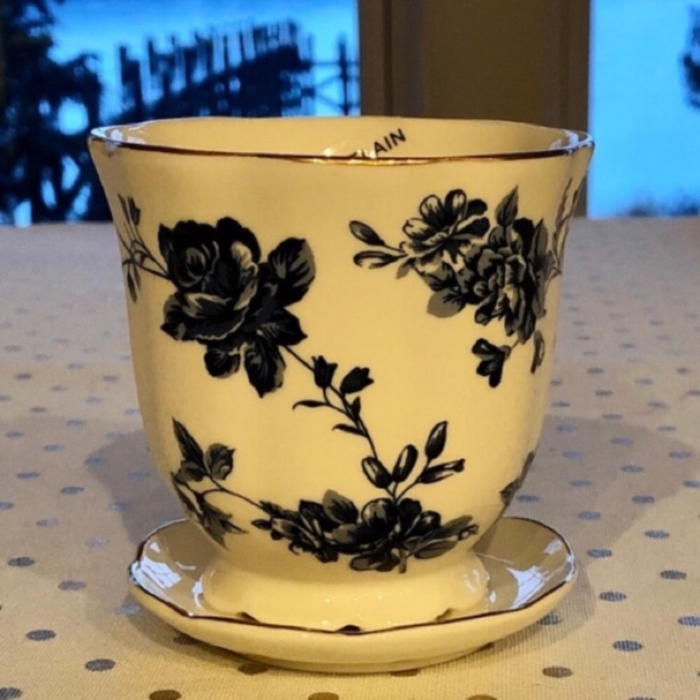 Mini 4” Porcelain Succulent Cactus Flower Planter - Picture 1 of 7